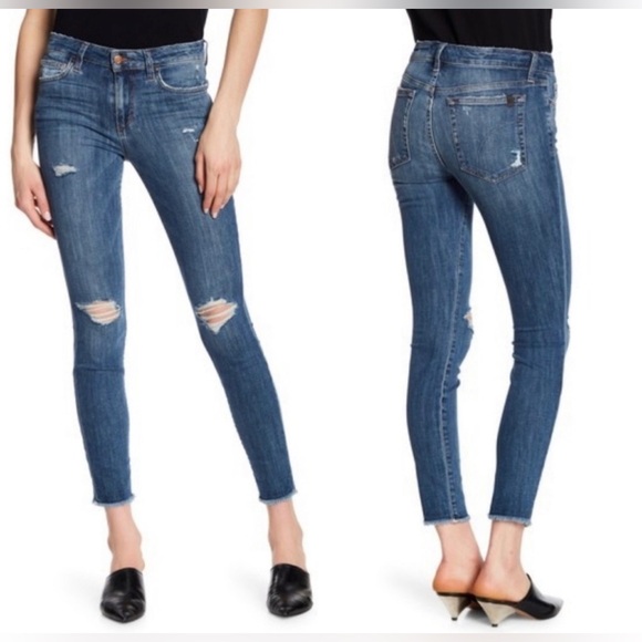 Joe's Jeans Denim - joes jeans flawless the icon distressed at the knee raw hem blue jan’s size 32